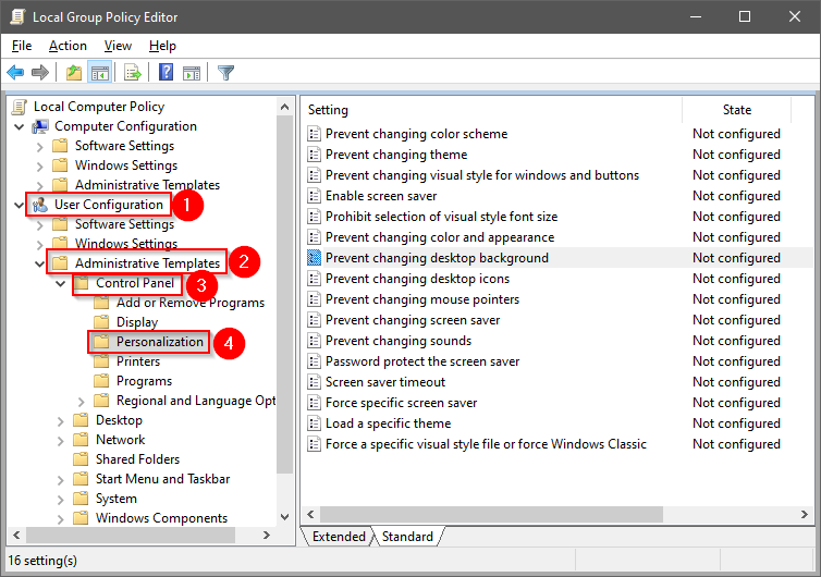 stop screensaver back in windows 7 registry