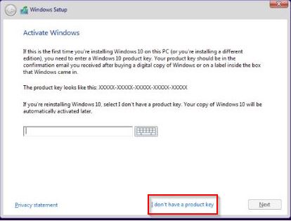 windows 10 upgrade asking for product key