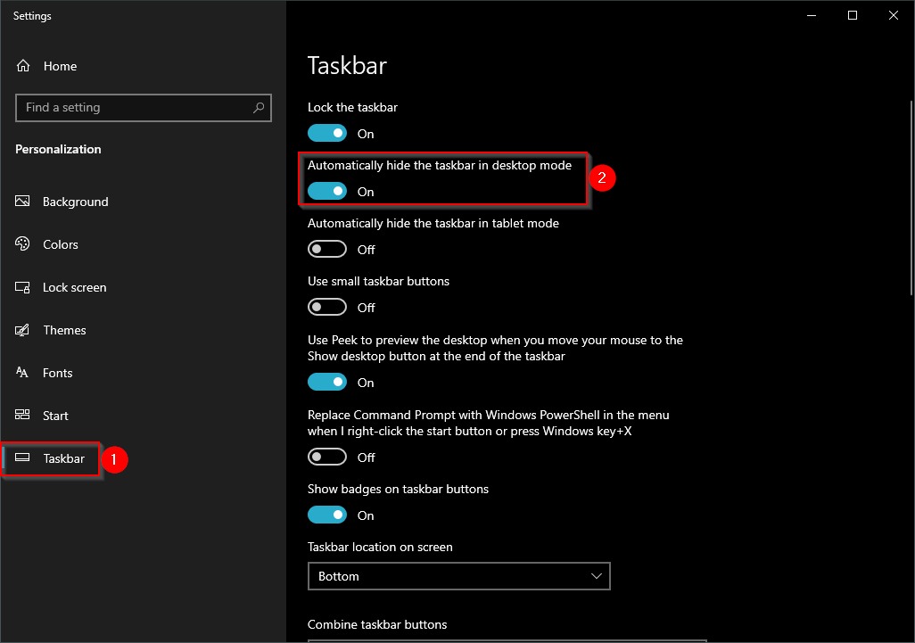 How To Auto Hide Taskbar When Opened Window Maximized In Windows 10