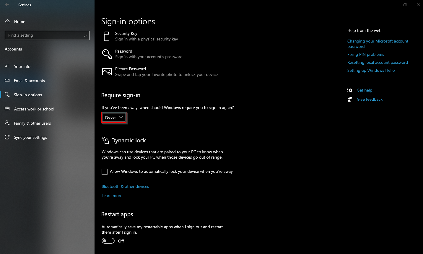 stop windows asking for password after sleep