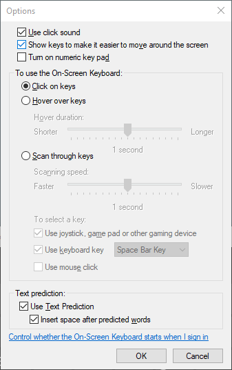 turn off hover click windows 10