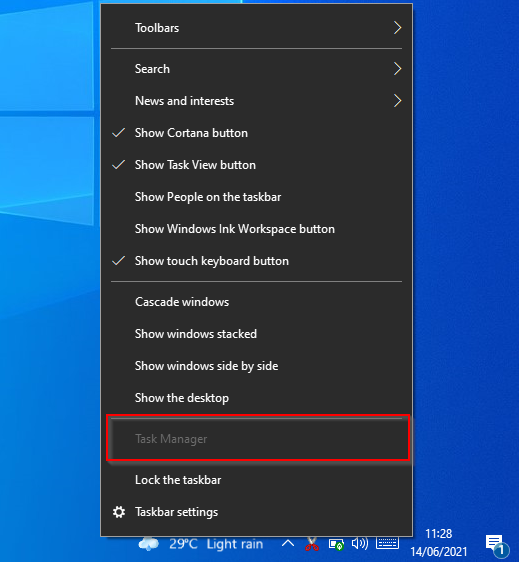 windows 10 hotkey for task view