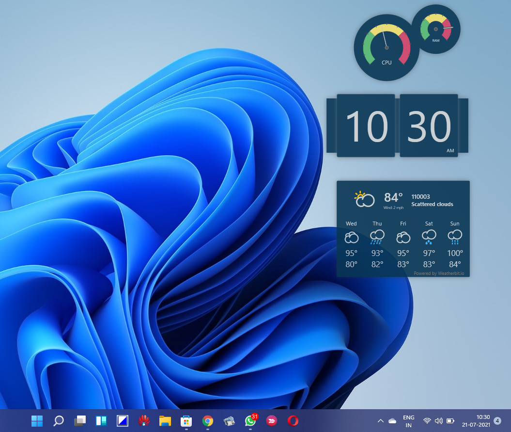 clock widget for desktop windows 10
